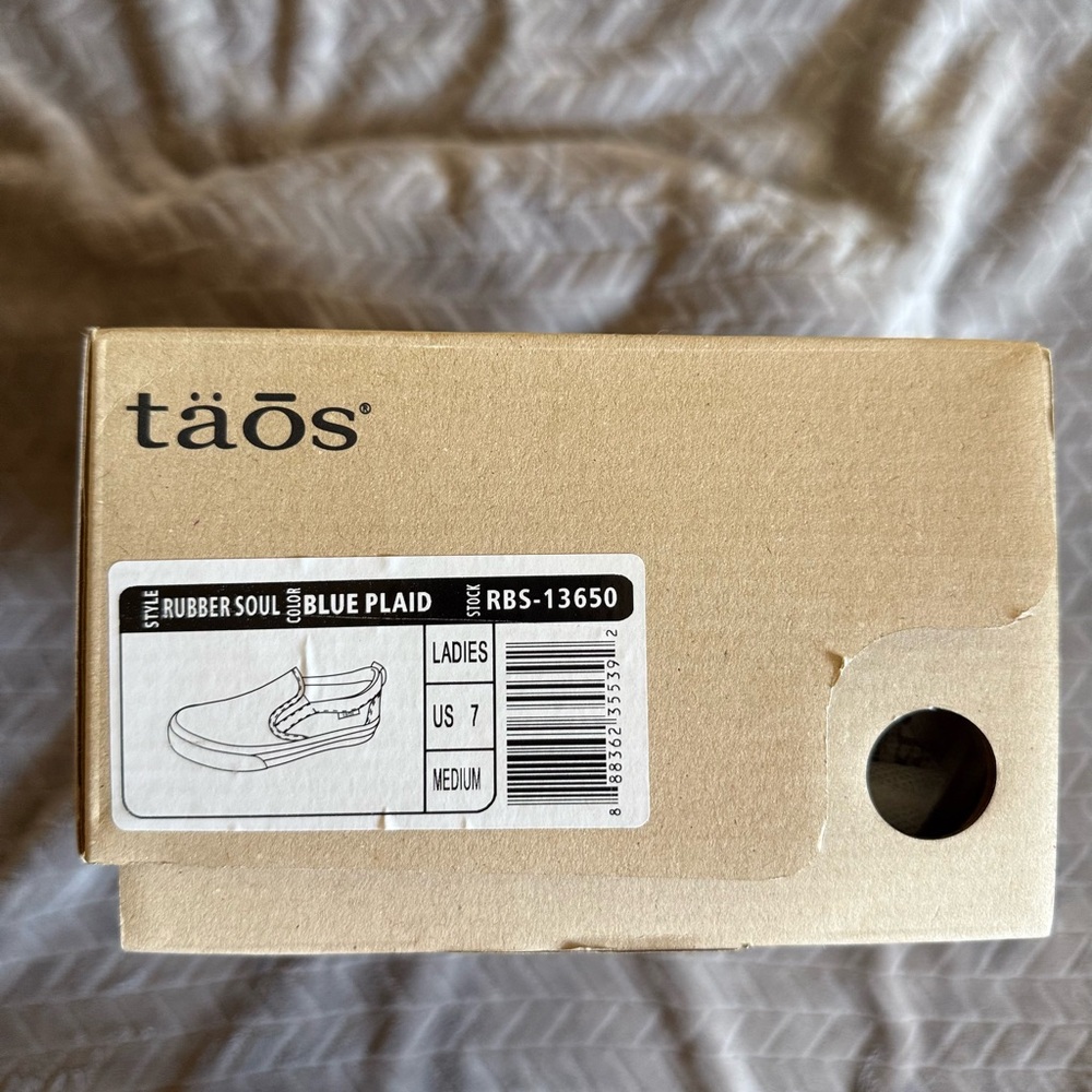 Taos Footwear Blue Plaid Women's Shoes - Picture 3 of 6